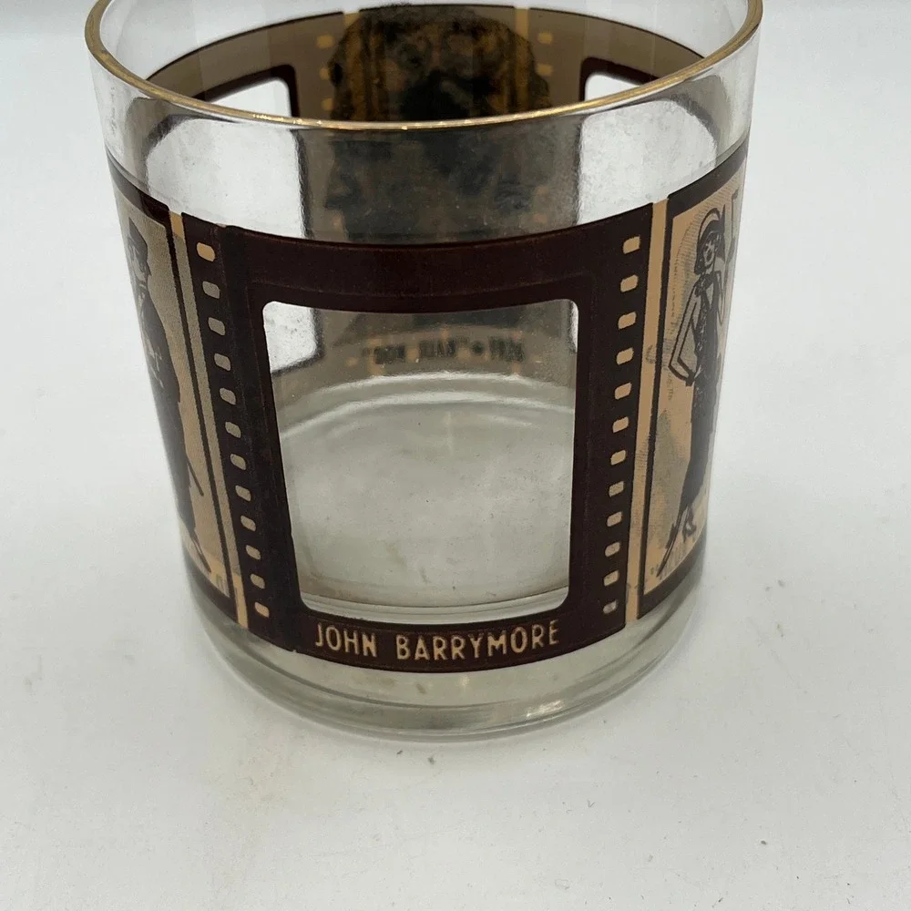 Vintage Set‎ 3 Roaring Twenties Glasses Bar Rock Whiskey Lowball Hollywood Film